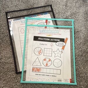 Dry Erase Pockets Set - Black and Teal